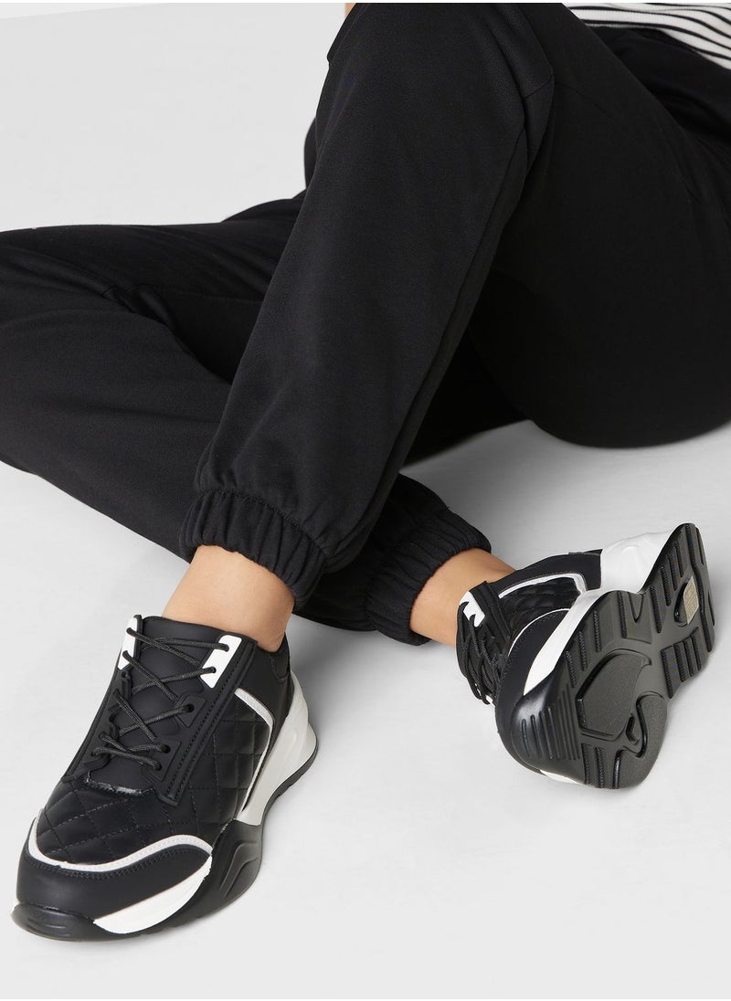 Ginger - Quilted Monochrome Trim Sneaker - Image 1