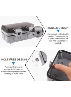 Occuwzz Outdoor Outlet Box Waterproof,Outdoor Power Outlet Box Outdoor Waterproof Socket in Use Outdoor Outlet Cover (Double Plug Socket)  - Image 4