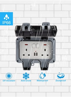 Occuwzz Outdoor Outlet Box Waterproof,Outdoor Power Outlet Box Outdoor Waterproof Socket in Use Outdoor Outlet Cover (Double Plug Socket)  - Image 1