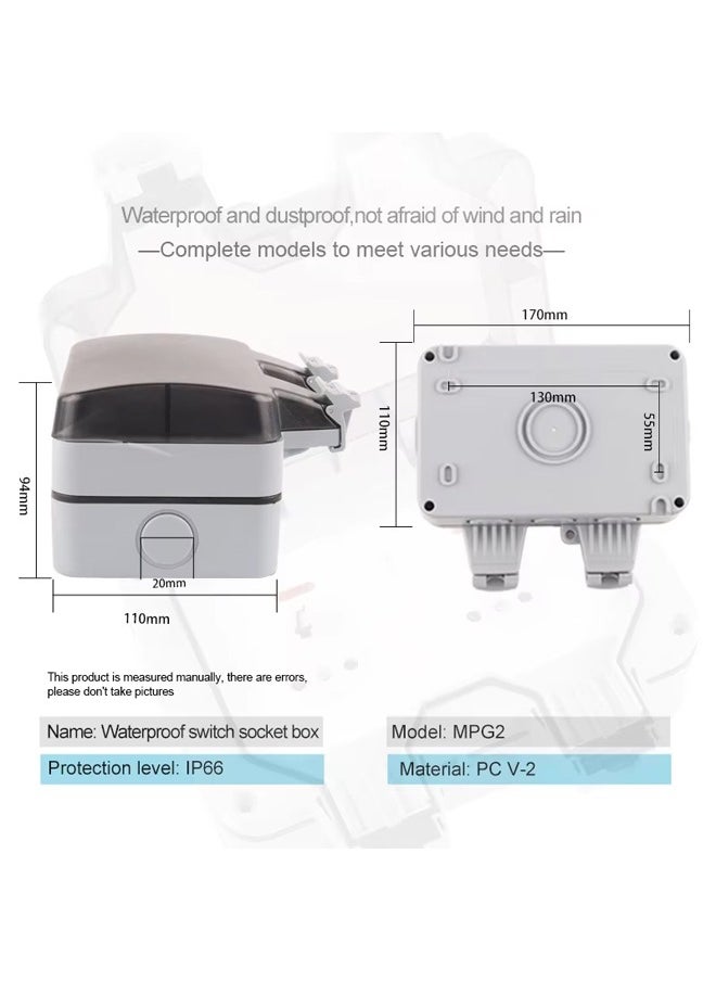Outdoor Outlet Box Waterproof,Outdoor Power Outlet Box Outdoor Waterproof Socket in Use Outdoor Outlet Cover (Double Plug Socket) - pzsku/ZE482224E32A20673B646Z/45/_/1731665321/46541ff7-77f3-47c0-9f3b-6cf38a92bd7f