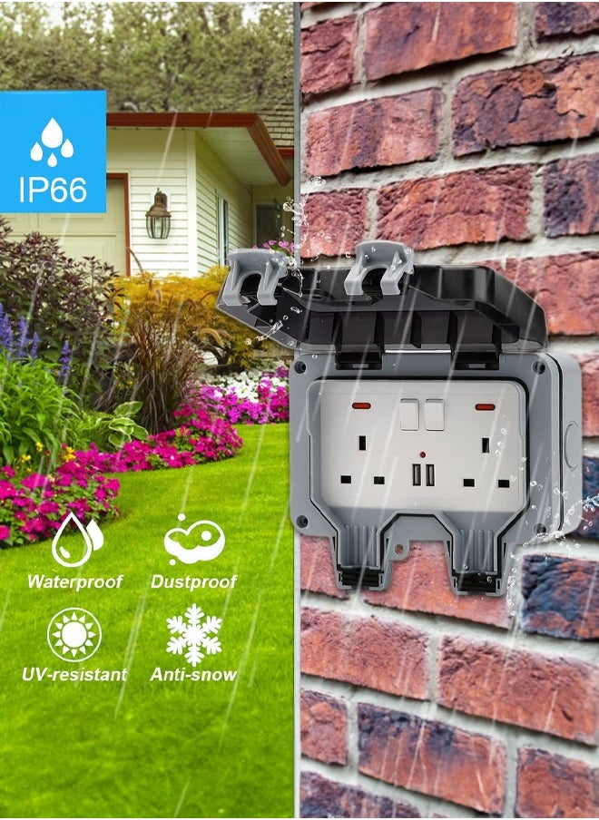 Outdoor Outlet Box Waterproof,Outdoor Power Outlet Box Outdoor Waterproof Socket in Use Outdoor Outlet Cover (Double Plug Socket) - pzsku/ZE482224E32A20673B646Z/45/_/1731665401/333b743a-f905-4c56-8068-98c203b775b6
