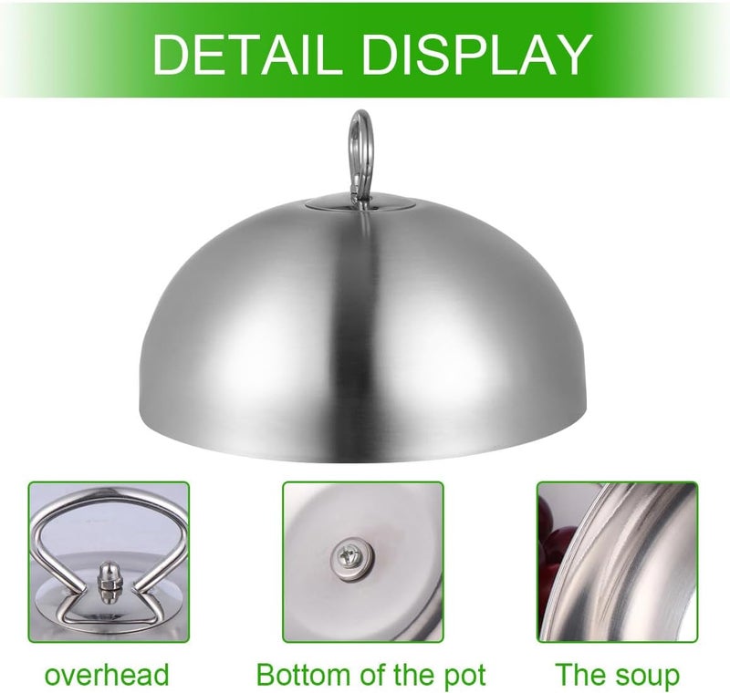 Stainless Steel Basting Cover 28cm Non-coated Dome Lid Anti-oil Splash Cooking Tool Food Cover for Griddle and Bbq Cooking - Image 3
