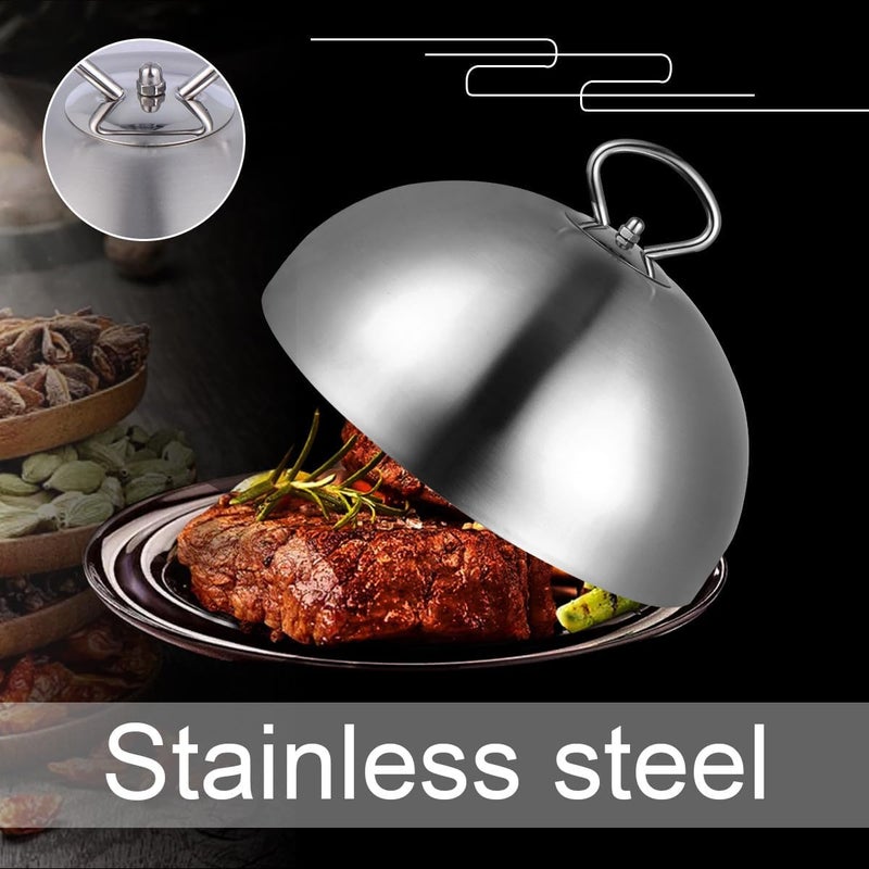 Stainless Steel Basting Cover 28cm Non-coated Dome Lid Anti-oil Splash Cooking Tool Food Cover for Griddle and Bbq Cooking - Image 5