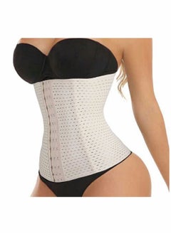 Women's Waist Trainer Corset Tummy Control Shapewear Waist Cincher Breathable and Invisible High Waisted Body Shaper, Beige Size M