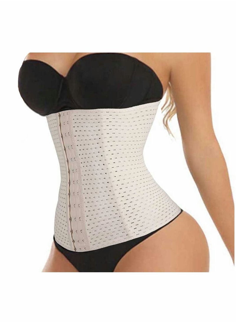Generic - Women's Waist Trainer Corset Tummy Control Shapewear Waist Cincher Breathable and Invisible High Waisted Body Shaper, Beige Size M - Image 1