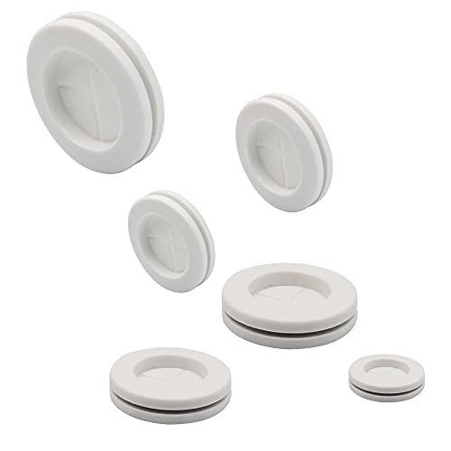 ISPINNER 52pcs 6 Sizes Rubber Grommet, Double Sided Round Rubber Hole Plug, Drill Hole 5/8" 13/16" 7/8" 1" 1-3/16" 1-1/2" (White) - Image 5