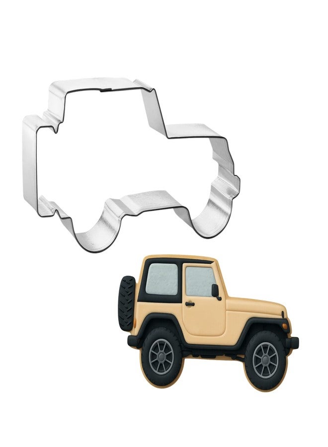 Foose SUV Military Off-Road Vehicle Cookie Cutter 4.25 Inch – Made in the USA – Foose Cookie Cutters Tin Plated Steel - SUV Cookie Mold - Image 1