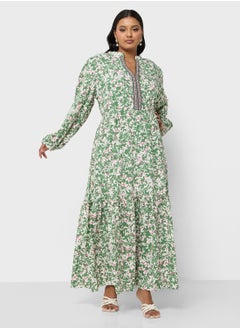 Ella Plus Ditsy Print Tiered Dress  - Image 4