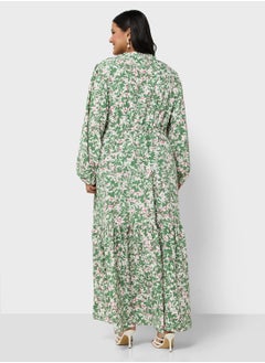 Ella Plus Ditsy Print Tiered Dress  - Image 2