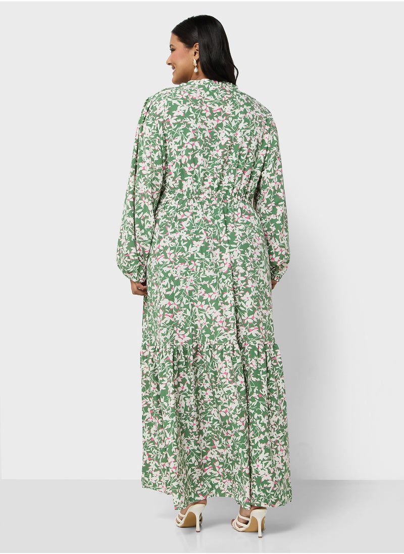 Ella Plus Ditsy Print Tiered Dress  - Image 2