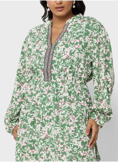 Ella Plus Ditsy Print Tiered Dress  - Image 3