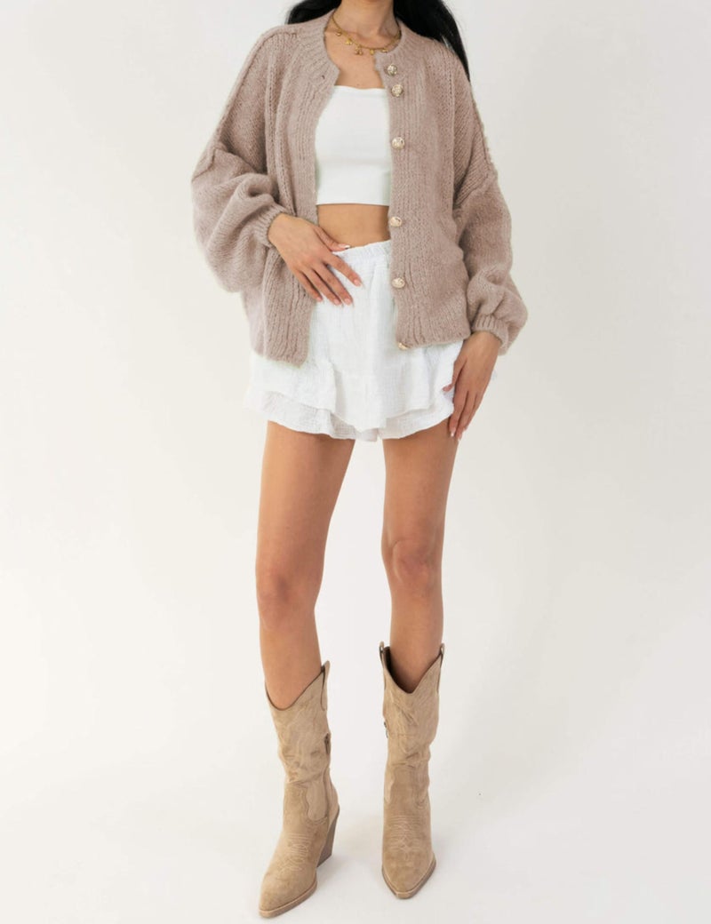 SeekMe Womens Cardigan Sweaters Casual Lightweight Long Sleeve Button Up Knit Oversized 2024 Fall Outwear (0006-Khaki-M) - Image 4
