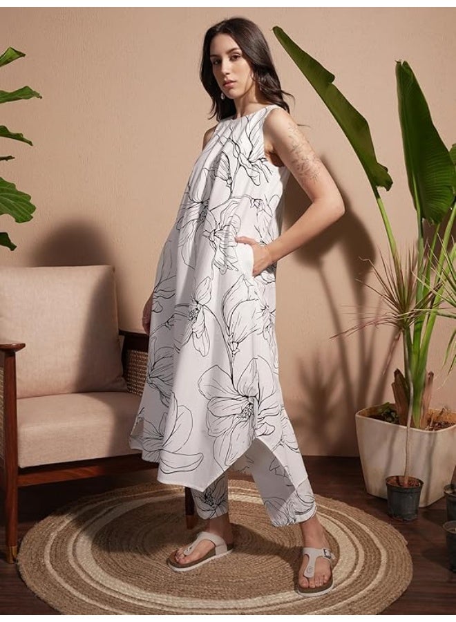 Vishudh Women's Ethnic Kurta Set | Traditional Indian Salwar Suit for Women | Elegant Indian Traditional Outfit WHITE (2XL) 100% Cotton - Image 2