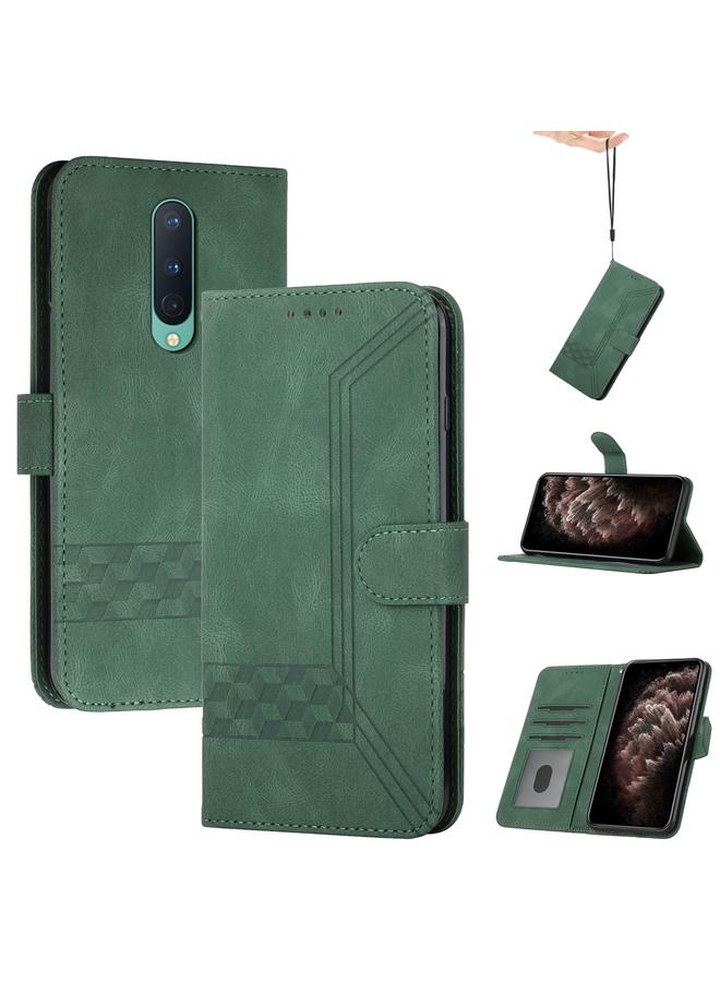 S-TOP Cubic Skin Feel Flip Leather Phone Case For OnePlus 8 - Image 1