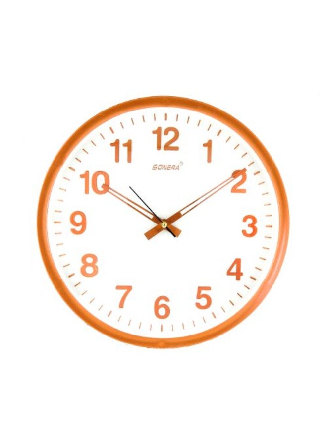 SONERA Round Wall Clock with Copper-Tone Frame and White Dial - Image 1