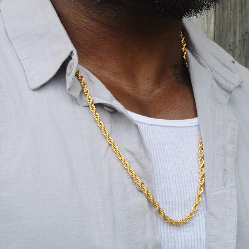 Monily Chain Necklace for Men 2.5MM 16 Inches Stainless Steel Twist Rope Chain for Women - Image 2