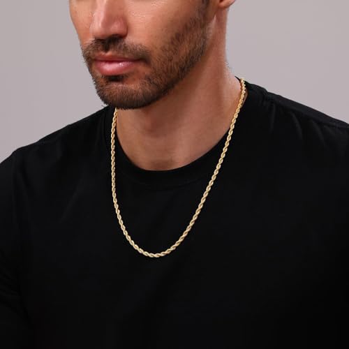 Monily Chain Necklace for Men 2.5MM 16 Inches Stainless Steel Twist Rope Chain for Women - Image 3