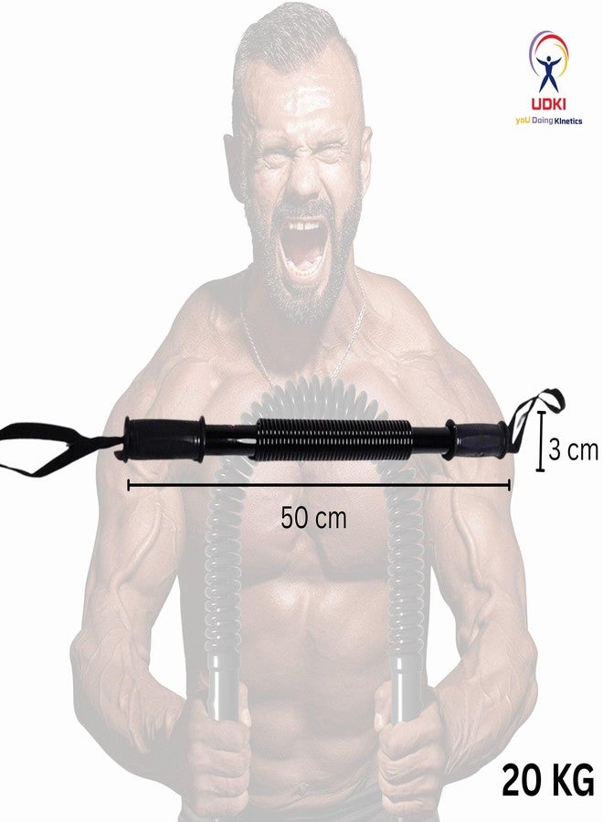 UDKI Power Twister Spring Forearm Bar 20 KG | Upper Body Exercise Equipment for Core Strengthening Chest Exerciser | Bicep Blaster Shoulder Arm Builder | Home Gym Workout Flex Bar for Men & Women - Image 3