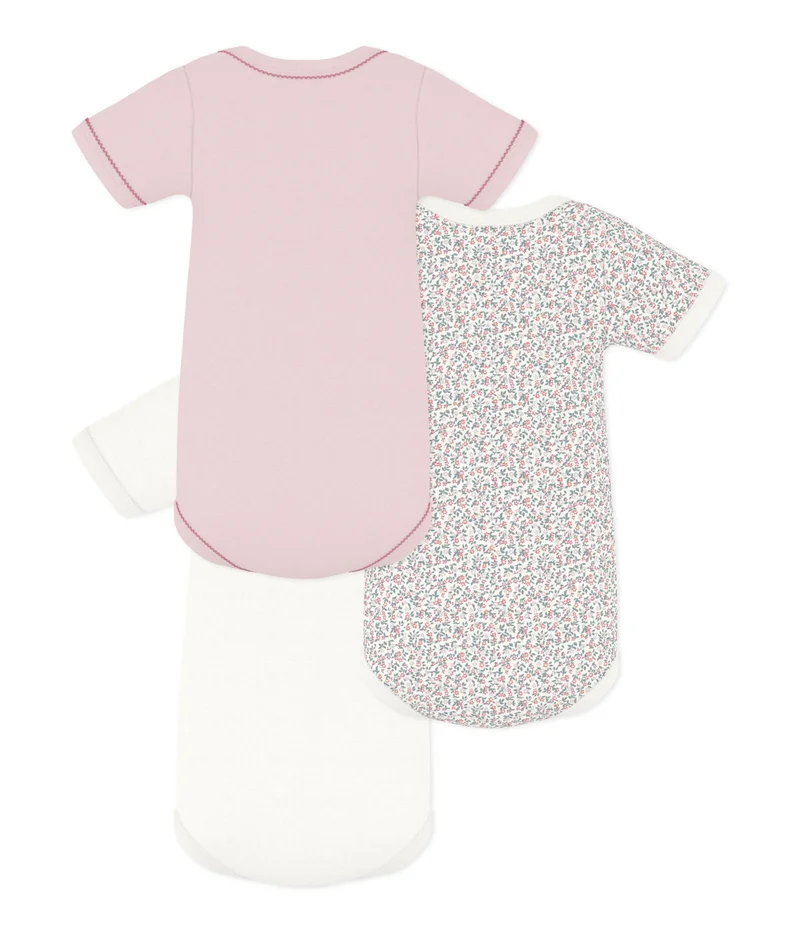 بيتي باتو Pack Of Short-Sleeved Flower Print Cotton Bodies For Babies