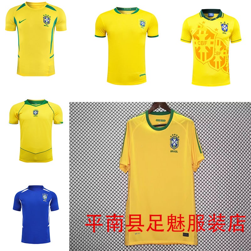2002-10 Brazil Team Jersey Away Kaka Neymar Ronaldo Ronaldinho Kaka Football - Image 2