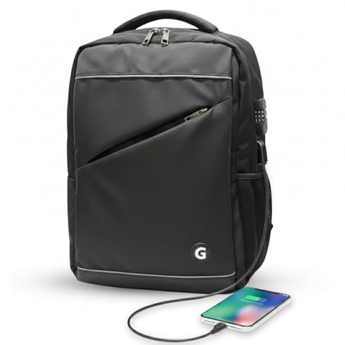 GadgetBite Stealth 20 Liter Laptop Bag with 15.6 Inch Laptop Compartment USB Charging Port and Organiser Pocket Bags for Men Women Boys Office College and Travel with Bottle Pocket - Black - Image 1