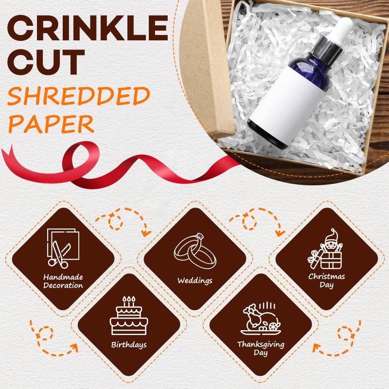 RowinsyDD 3LB White Crinkle Paper Filler, Cut Shredded Paper for Gift Baskets Packaging Wrapping Cushion Stuffing Box Confetti Filler for Easter Christmas Wedding Birthday Bridesmaid - Image 4