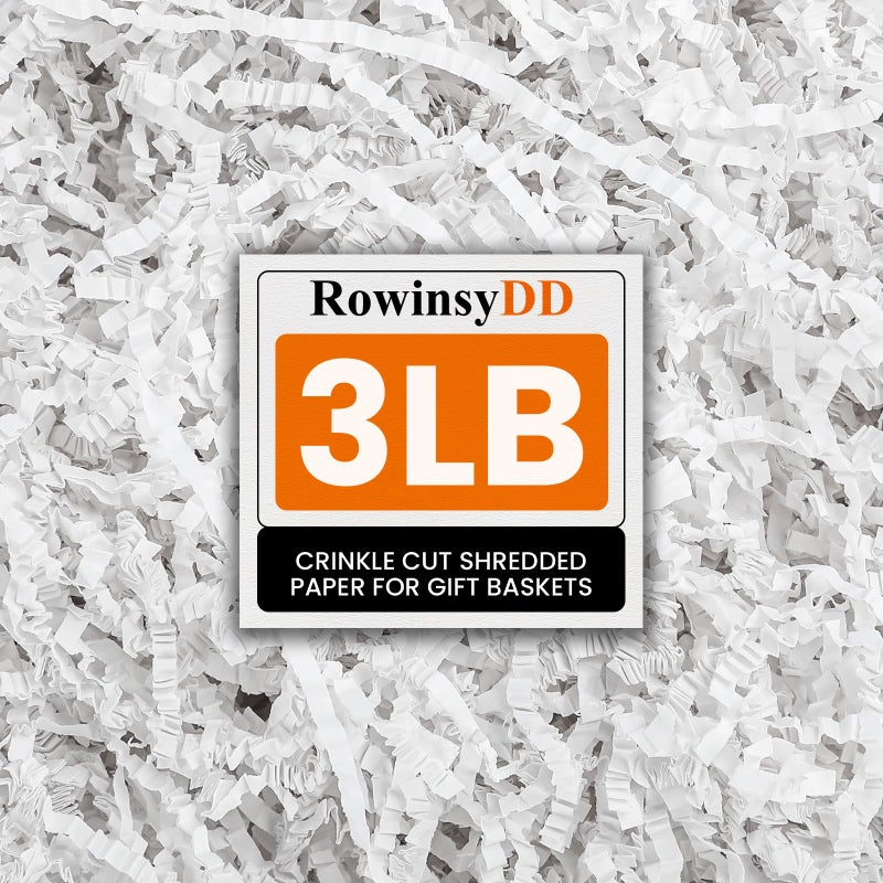 RowinsyDD 3LB White Crinkle Paper Filler, Cut Shredded Paper for Gift Baskets Packaging Wrapping Cushion Stuffing Box Confetti Filler for Easter Christmas Wedding Birthday Bridesmaid - Image 1