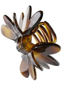 CARAVAN Actually Flying Rose With Patent Covered Spring Hair Claw In Tortoise Shell  - Image 1