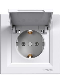 Schneider EPH3100121 Asfora White Covered Grounded Framed Socket  - Image 1
