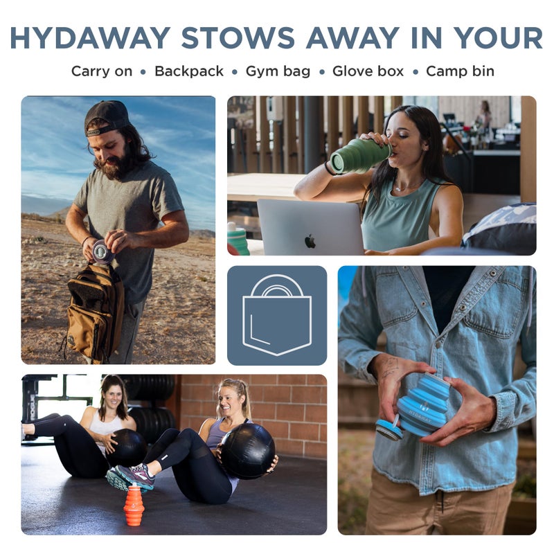 HYDAWAY Collapsible Water Bottle - 25oz I Reusable Water Bottle with Flip Top Lid for Travel  Hiking  Backpacking I Portable & Leakproof  Food-Grade Silicone  BPA Free  Collapses to 1.5 - Image 5