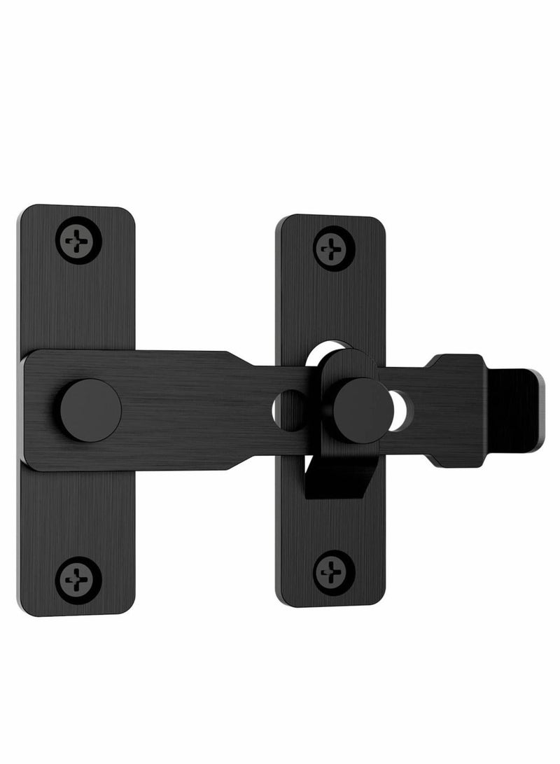 Captaintech Barn Door Lock, Flip Gate Latches, 304 Stainless Steel Heavy Duty Safety Door Bolt Latch Lock For Sliding Barn Door Latch Lock, Fence, Garden, Bathroom, Outdoor, Shed, Garage Door Black - Image 1