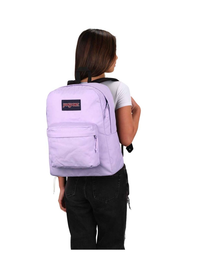 JANSPORT SuperBreak One Backpack With Padded Shoulders, Water Bottle Pocket, 26L, 0.35 kg - Pastel Lilac  - Image 5