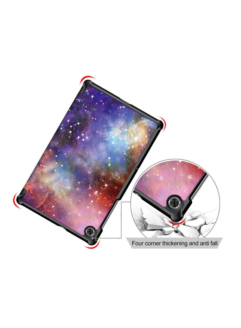 متوافق مع Lenovo Tab MFHD Plus TB-X606F Smart Lether Funda جراب تابلت مغناطيسي قابل للطي لهاتف Lenovo M10 Plus - أرجواني - Image 5