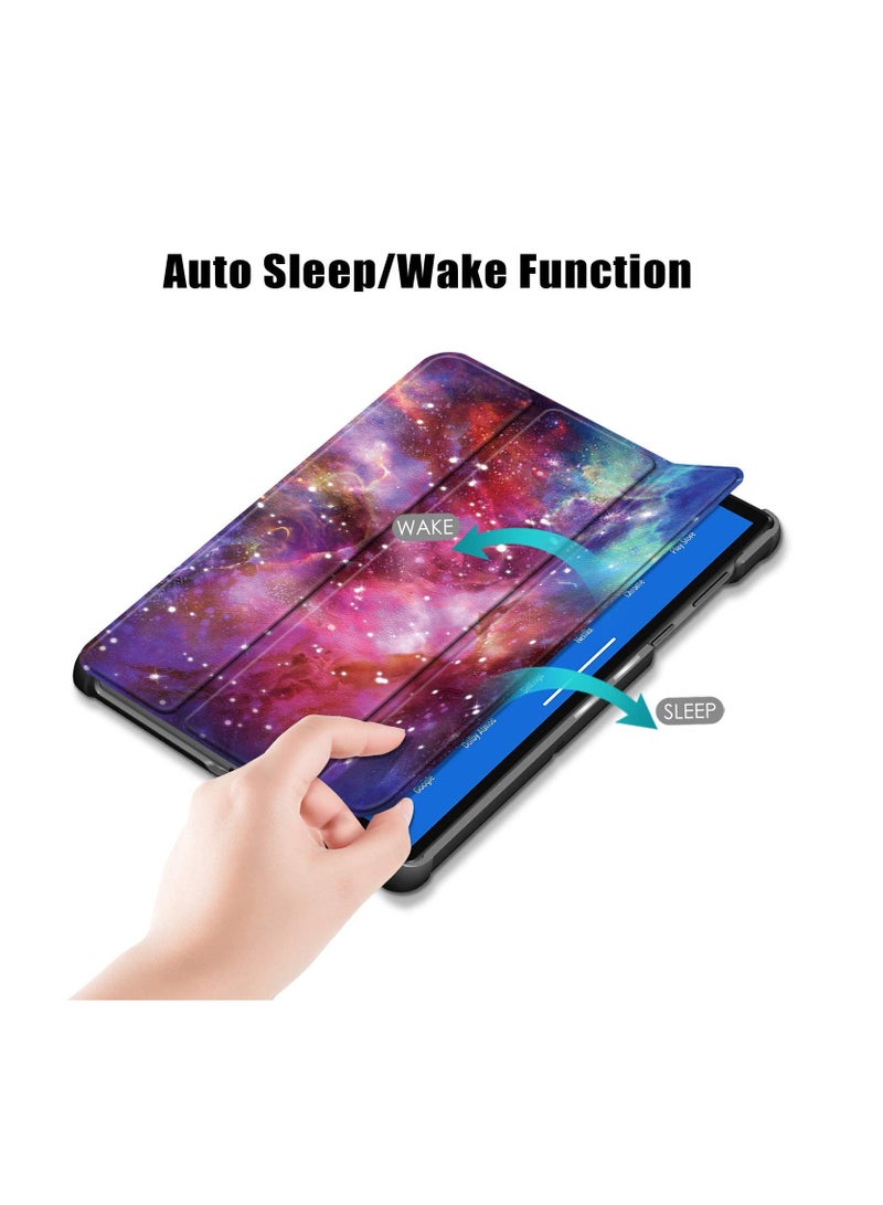 متوافق مع Lenovo Tab MFHD Plus TB-X606F Smart Lether Funda جراب تابلت مغناطيسي قابل للطي لهاتف Lenovo M10 Plus - أرجواني - Image 4