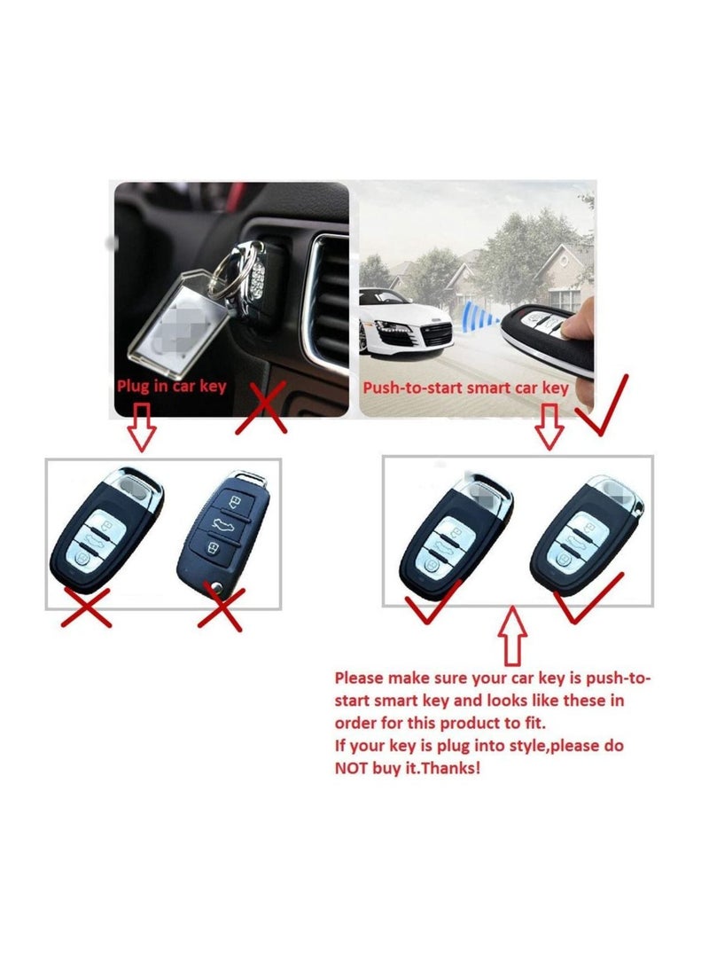 Generic - Premium Metal Key Fob Cover For Audi A4 A4L A5 A6 A6L A7 A8 Q5 Q8 R8 RS4 RS5 RS6 RS7 S4 S5 S6 S7 S8 SQ5 Smart Car Remote – Black - Image 1