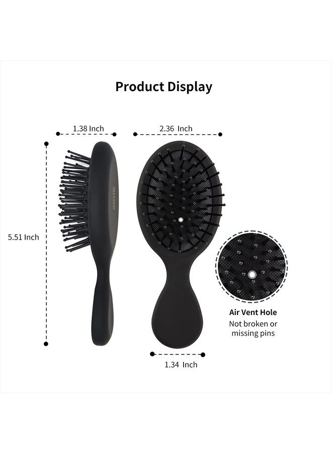 RHOS Mini Travel Hair Brush for Women/Men/Kids - Pocket Detangler Brush for Wet and Dry Hair - Travel Size Paddle Brush for Detangling- For All Hair Types (1 Pack-Black) - Image 2