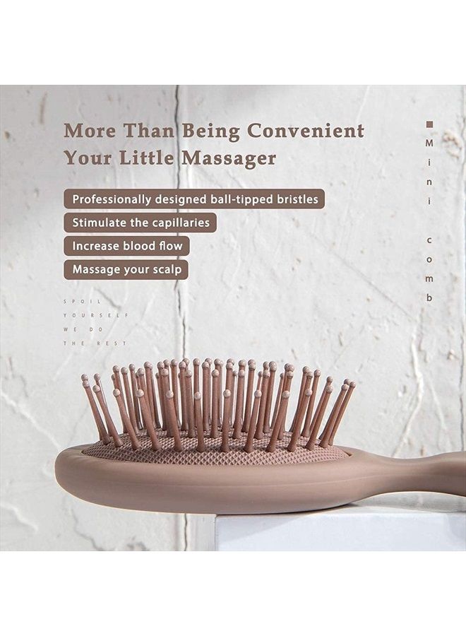 RHOS Mini Travel Hair Brush for Women/Men/Kids - Pocket Detangler Brush for Wet and Dry Hair - Travel Size Paddle Brush for Detangling- For All Hair Types (1 Pack-Black) - Image 4