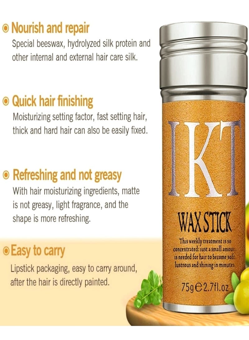 IKT Hair Wax Stick for Smooth Wigs, Non-Greasy Styling Solution for Flyaways, Edges, and Frizz , Hair Pomade Stick, Strong Hold Makes Hair Look Neat and Tidy Easy Styling - 75g e 2.7 fl.oz ( 1 PC ) - Image 2