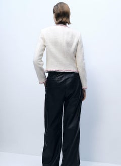 MANGO Contrasting Trims Tweed Jacket  - Image 2