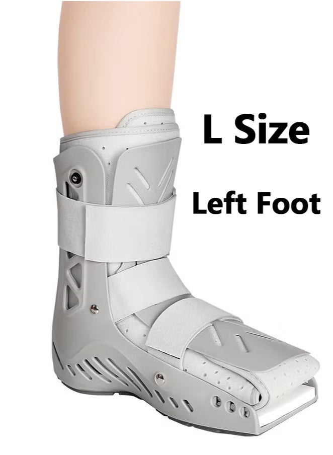شو وو حذاء المشي الهوائي، حذاء تقويمي للعظام قابل للتعديل، دعامة طبية للمشي، مناسب للتعافي من التواء الكاحل والكسور (مقاس كبير على اليسار) - Image 1