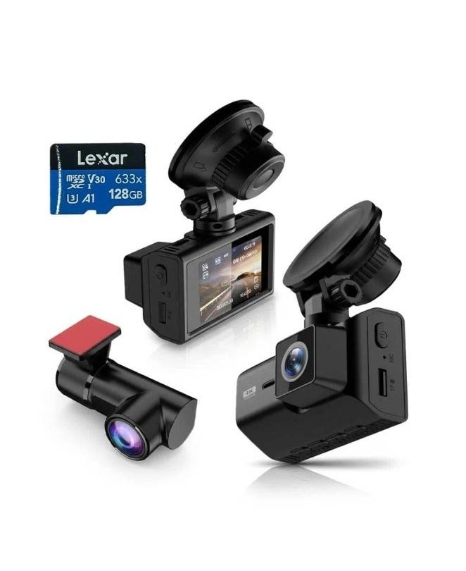 سان باك داش كام 4K للسيارة SanBack M500 – كاميرا أمامية 4K وخلفية 2K مع Wi-Fi - Image 3