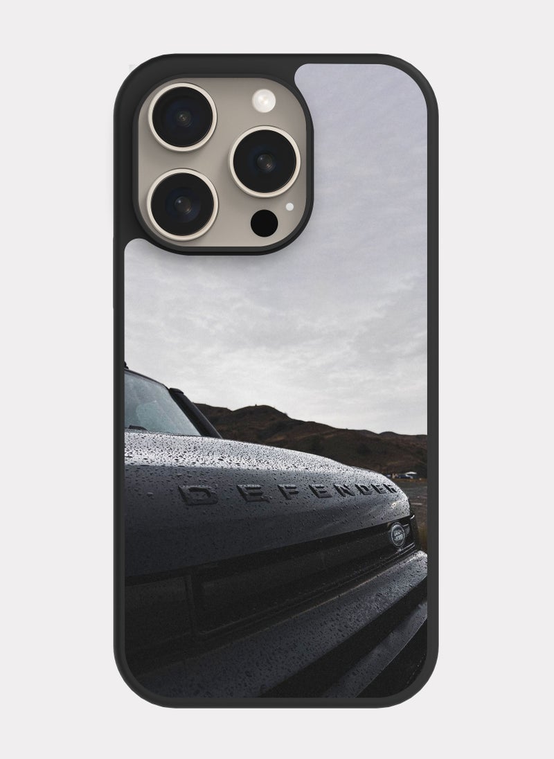 بكسلات كفر ايفون 15 برو لاند روفر ديفندر اسود - Image 1