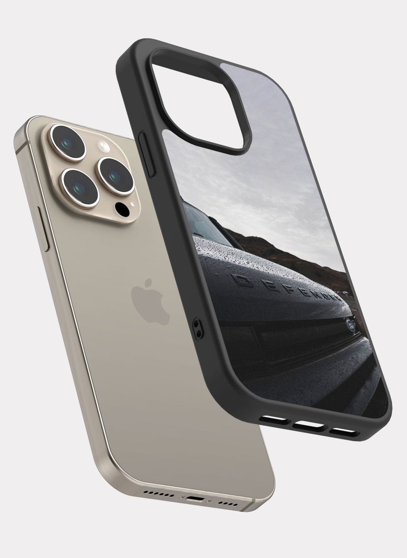 بكسلات كفر ايفون 15 برو لاند روفر ديفندر اسود - Image 2