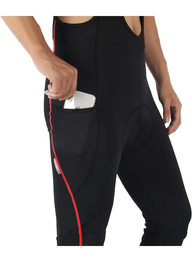 Santic Cycling Bib Tights Men Padded Cycling Bib Pants Long Padded with Pocket - Image 2
