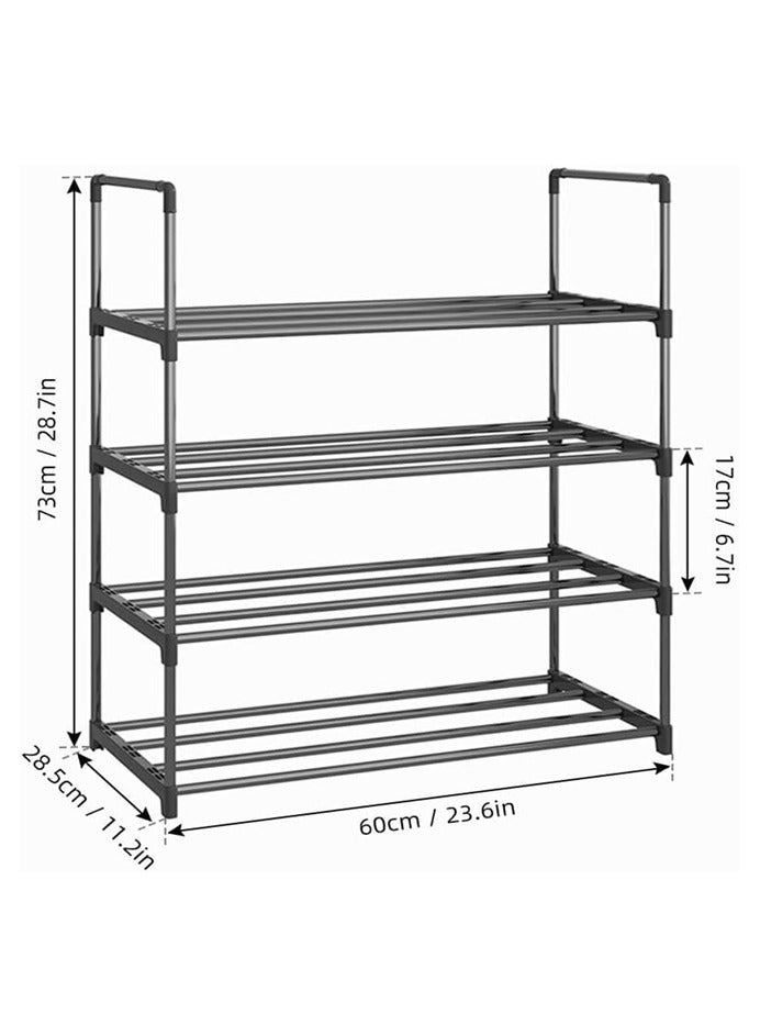 0TO1 TECH Shoe Rack, 4-Tier Shoe Organizer, Shoe Shelf Storage Organizer with Handle, Metal Sturdy Shoe Holder for Shoe Storage,Stackable Shoe Shelf for Entryway, Doorway and Bedroom ﻿ - Image 3