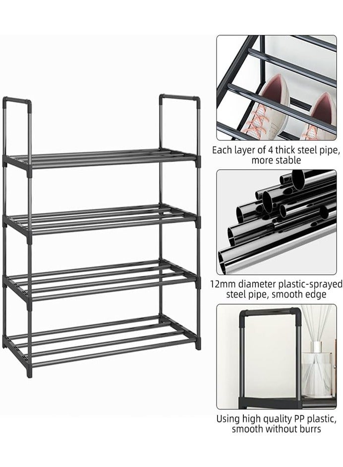 0TO1 TECH Shoe Rack, 4-Tier Shoe Organizer, Shoe Shelf Storage Organizer with Handle, Metal Sturdy Shoe Holder for Shoe Storage,Stackable Shoe Shelf for Entryway, Doorway and Bedroom ﻿ - Image 4