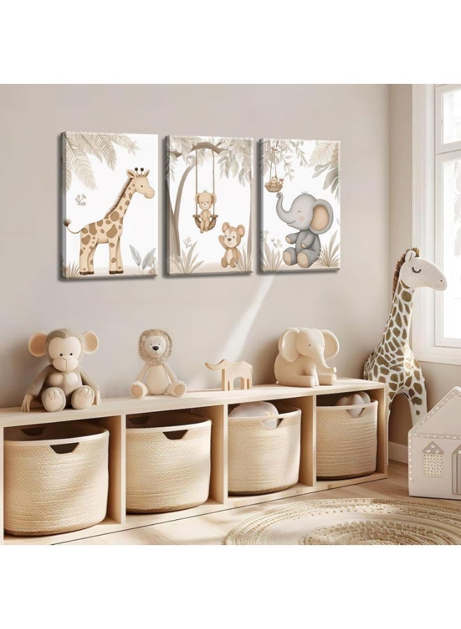 موان تابلوه حائط اطفال 3 قطع 30×40 سم لكل قطعة - سمك 30 مم - طباعة ديجيتال بطبقة UV - لاصق ذاتي سهل التركيب- خامات امنه - Image 5