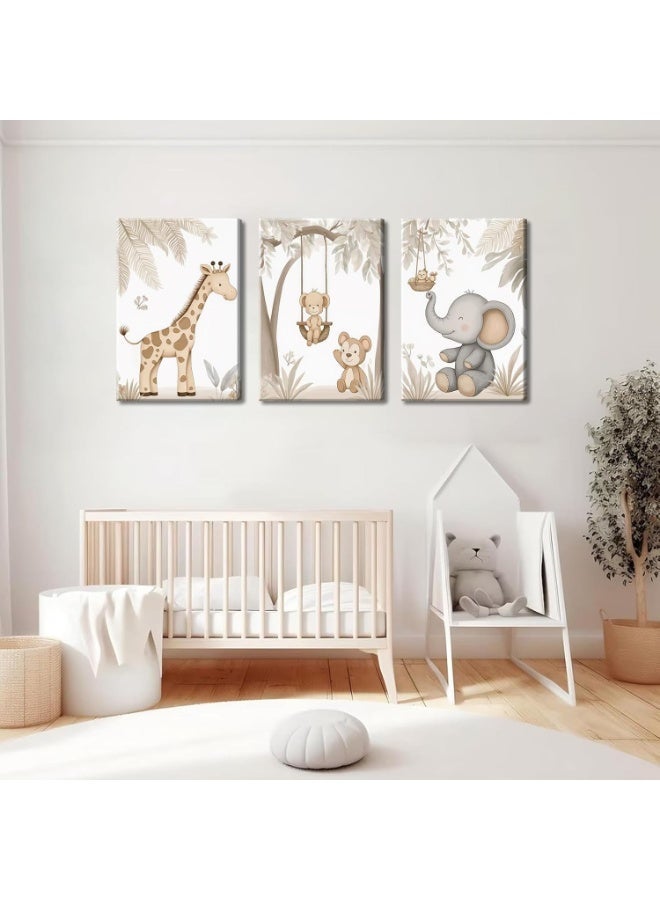 موان تابلوه حائط اطفال 3 قطع 30×40 سم لكل قطعة - سمك 30 مم - طباعة ديجيتال بطبقة UV - لاصق ذاتي سهل التركيب- خامات امنه - Image 2