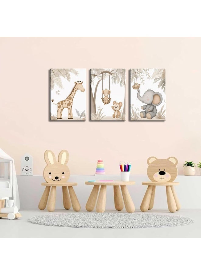 موان تابلوه حائط اطفال 3 قطع 30×40 سم لكل قطعة - سمك 30 مم - طباعة ديجيتال بطبقة UV - لاصق ذاتي سهل التركيب- خامات امنه - Image 3