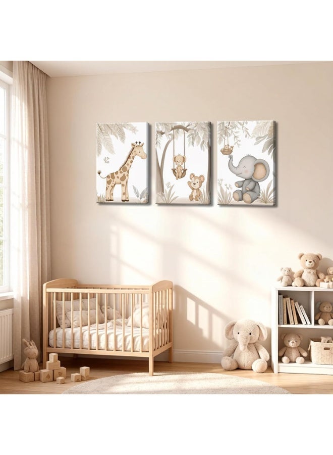 موان تابلوه حائط اطفال 3 قطع 30×40 سم لكل قطعة - سمك 30 مم - طباعة ديجيتال بطبقة UV - لاصق ذاتي سهل التركيب- خامات امنه - Image 4